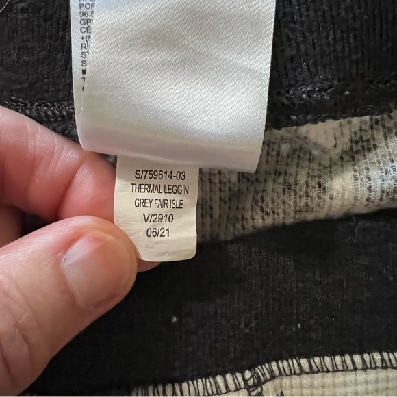 Old Navy Thermal Knit Pajama Leggings Gray Bear Fair Isle size 4X - Picture 5 of 7